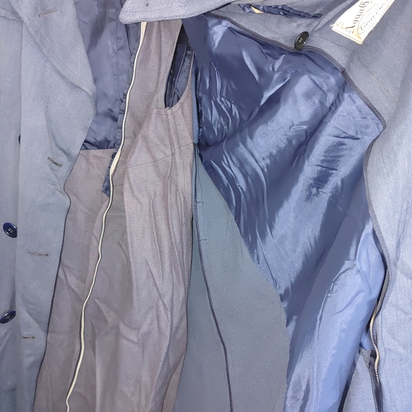 Vintage gorgeous wool lined heavy men's treated overcoat 40 shoulder 50 chest L - Picture 4 of 10